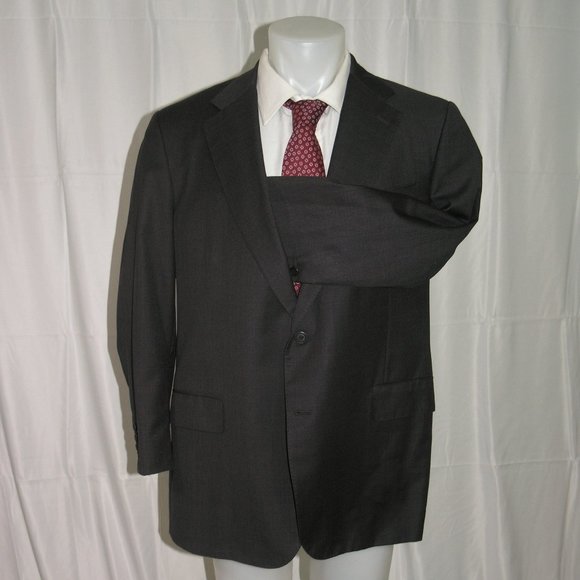 Martin Greenfield Bespoke Solid Charcoal Gray Two Button Sport Coat 44R - Picture 4 of 11